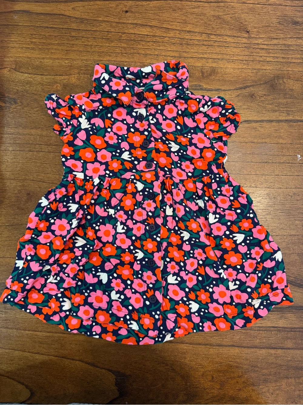 Hanna Andersson Pink Floral Shirt Dress